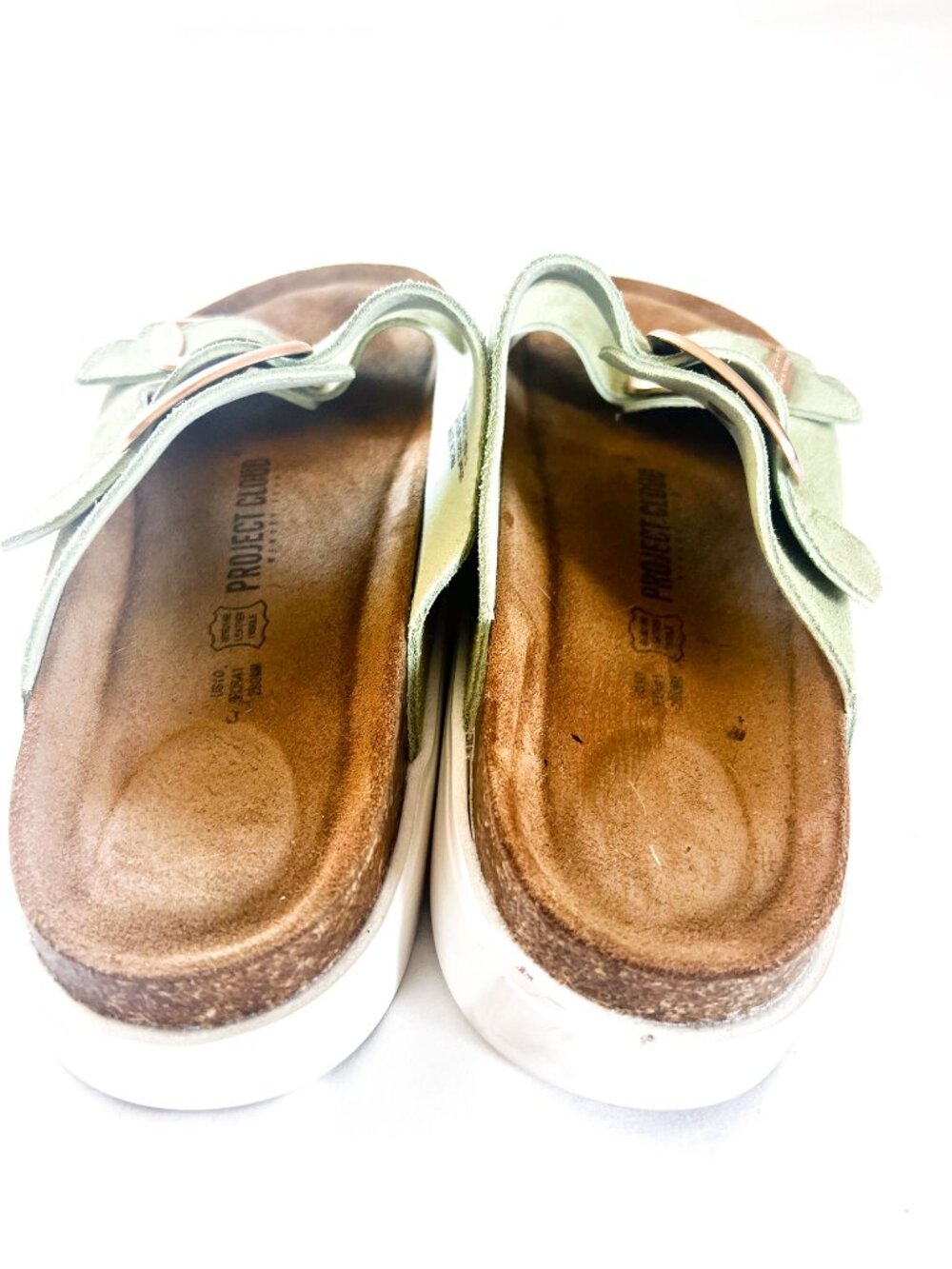 Project Cloud Memory Foam Greece Chunky Slip on Sandals Size 10 Sage Suede - Picture 7 of 9